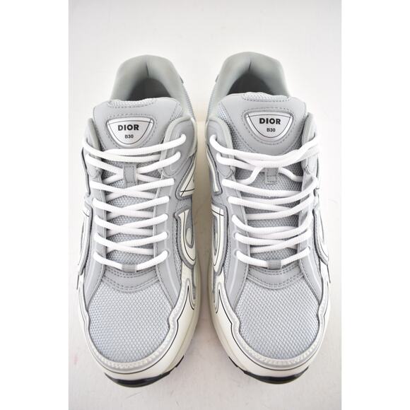 Dior Mens B30 Countdown Grey White Low Top Lace Up Flat Trainer Sneakers 44 11 - Picture 7 of 14